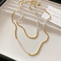 French Vintage Faux Pearl Beaded Geometric Round Sweater Necklace For Women view 2