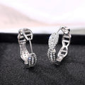 Light Luxury Twist Hollow Stud Hoop Earrings For Women Chain Detail Minimalist Fashion Jewelry view 3