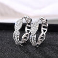 Light Luxury Twist Hollow Stud Hoop Earrings For Women Chain Detail Minimalist Fashion Jewelry view 2