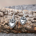 Vintage Antiqued Heart Floral Hook Earrings For Women, European American Fashion Ear Jewelry view 3