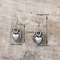Vintage Antiqued Heart Floral Hook Earrings For Women, European American Fashion Ear Jewelry view 4