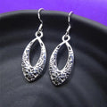 Marquise Eye Hollow Floral Pattern Ear Hooks European American Vintage Metal Earrings view 2