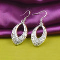 Marquise Eye Hollow Floral Pattern Ear Hooks European American Vintage Metal Earrings view 1