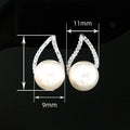 Elegant V Shaped Stud Earrings With Imitation Pearl, Minimalist Fashion Ear Jewelry For Women view 4