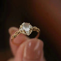 European Niche Luxury Faux Moonstone Cat Eye Ring For Women Elegant Designer Fashion Jewelry view 2