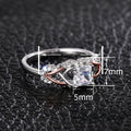 Rose Gold Two Tone Geometric Ring With Micro Pave Detail, Elegant Versatile Fashion Jewelry view 4