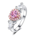 Heart Shape Two Tone Ring Pink Water Drop Finger Ring High End Fashion Hand Jewelry view 5