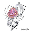 Heart Shape Two Tone Ring Pink Water Drop Finger Ring High End Fashion Hand Jewelry view 4