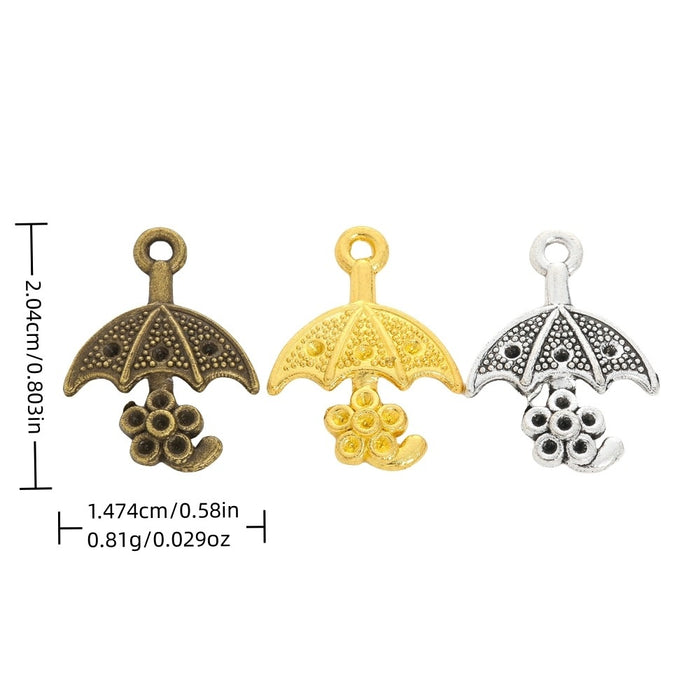 Zinc Alloy Umbrella Charm Pendant for DIY Necklace Bracelet Jewelry Making