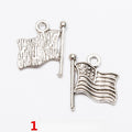 Antique Silver Zinc Alloy Flag Charm Pendant for DIY Necklace Bracelet Jewelry Making view 1