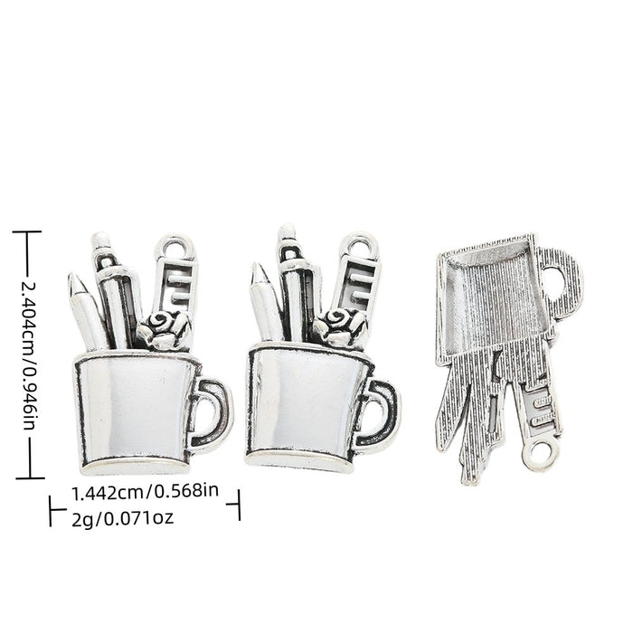 Zinc Alloy Pen Holder Charm Pendant for DIY Necklace Bracelet Jewelry Making