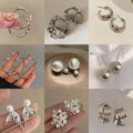 Silver Metal Multi-Layer Circle Hoop Earrings Minimalist Chic Geometric Luxury Ear Jewelry view 2