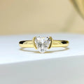 Heart Shape Bezel Ring For Women, European American Trendy Niche Fashion Finger Jewelry view 2
