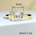 Heart Shape Bezel Ring For Women, European American Trendy Niche Fashion Finger Jewelry view 4