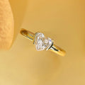 Heart Shape Bezel Ring For Women, European American Trendy Niche Fashion Finger Jewelry view 3