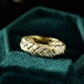 Brushed Braided Texture Ring Light Luxury Vintage Twist Design Zircon Index Finger Ring view 2