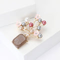 Alloy Pearl Plum Vase Brooch For Elegant Women's Apparel view 2