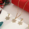 Elegant Christmas Snowflake Alloy Enamel Pendant Necklace Jewelry Set With Matching Drop Earrings view 2