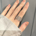 Light Luxury Vintage Palace Style Lace Ring Elegant Fashion Statement Finger Jewelry For Women view 3