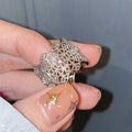 Light Luxury Vintage Palace Style Lace Ring Elegant Fashion Statement Finger Jewelry For Women view 2