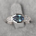 Minimalist Geometric Oval Index Finger Ring With Wrapped Edge, Unique Trendy Statement Jewelry view 3