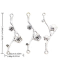 Silver Zinc Alloy Flower Branch Charm Pendant for DIY Necklace Bracelet Jewelry Making view 1