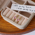 Elegant Colorful Heart Zircon Huggie Hoop Earrings For Women, Alloy Rhinestone Inlaid Minimalist Earrings view 3