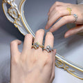European Style Geometric Swing Arm Ring Fashion Elegant Daily Finger Ring For Women view 3