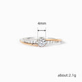 Korean Simple Two Tone Thin Pinky Ring Micro Pave Geometric Swing Arm Fashion Finger Jewelry view 4