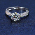 Classic Six Prong Faux Moissanite Ring, Fashion Bridal Wedding Jewelry For Women view 4