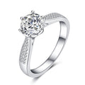 Classic Six Prong Faux Moissanite Ring, Fashion Bridal Wedding Jewelry For Women view 5