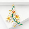 Alloy Enamel Lily Bouquet Brooch For Elegant Womens Apparel Decoration view 3