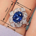 Royal Faux Sapphire Statement Ring For Women, High End Simulated Gemstone Fashion Jewelry view 4