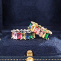 Geometric Full Rhinestone Ring Simple Hip Hop Statement Finger Ring European Style Fashion Jewelry view 3