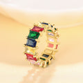 Geometric Full Rhinestone Ring Simple Hip Hop Statement Finger Ring European Style Fashion Jewelry view 6