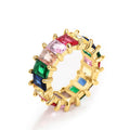 Geometric Full Rhinestone Ring Simple Hip Hop Statement Finger Ring European Style Fashion Jewelry view 5
