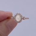 Simple Oval Cabochon Ring, French Vintage Palace Style Elegant Queen Look Versatile Ring For Women view 3