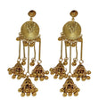 Vintage Alloy Floral Cluster Tassel Drop Earrings With Silver Needle Elegant Retro Design view 5