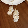 Alloy Scallop Sequin Tassel Drop Earrings For Women, Summer Resort Natural Geometric Style view 4