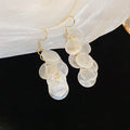 Alloy Scallop Sequin Tassel Drop Earrings For Women, Summer Resort Natural Geometric Style view 2