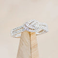 Twisted Thread Wrap Design Ring, Light Luxury Double Layer Micro Pave Versatile Finger Ring view 1