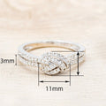 Twisted Thread Wrap Design Ring, Light Luxury Double Layer Micro Pave Versatile Finger Ring view 4