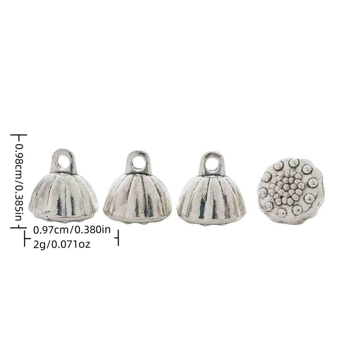 Antique Silver Zinc Alloy Lotus Seed Pod Charm Pendant for DIY Necklace Bracelet Jewelry Making
