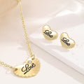 Elegant White Enamel Heart Love Letter Alloy Studs With Rhinestone Accent Women's Fashion Earrings view 2