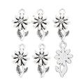 Antique Silver Zinc Alloy Flower Charm Pendant for DIY Necklace Bracelet Jewelry Making view 2