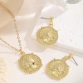 Vintage Round Portrait Coin Pendant Alloy Rhinestone Geometric Luxury Drop Earrings view 4