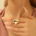 Simple Heart Pendant Necklace With LOVE Letter Charm Fashion Collarbone Chain For Women view 1
