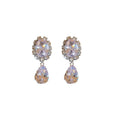 Chic Copper Oval Zircon Teardrop Pendant Drop Earrings For Women Elegant Geometric Jewelry view 5