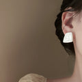French Vintage Geometric Resin Quadrilateral Stud Earrings Elegant Designer Fashion Jewelry view 2