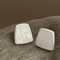French Vintage Geometric Resin Quadrilateral Stud Earrings Elegant Designer Fashion Jewelry view 3